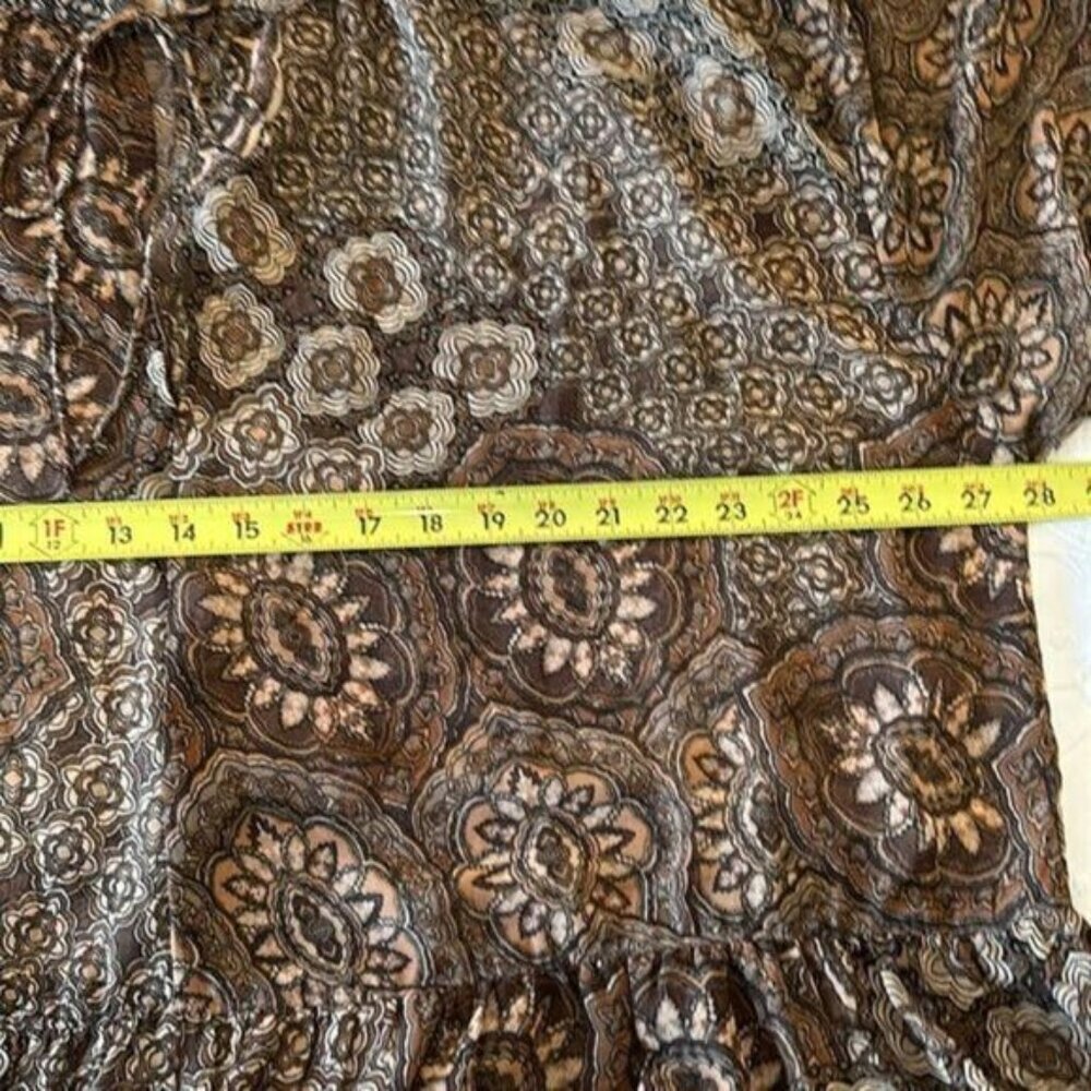 H&M Bohemian Brown Block Print Style Dress Size M… - image 3